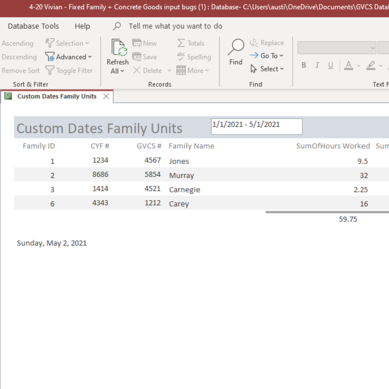 GVCS Database System